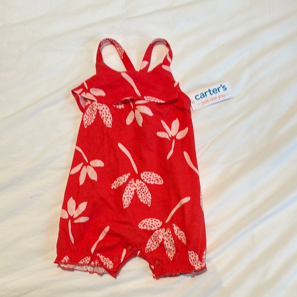 Carter's Red Floral Baby Romper
